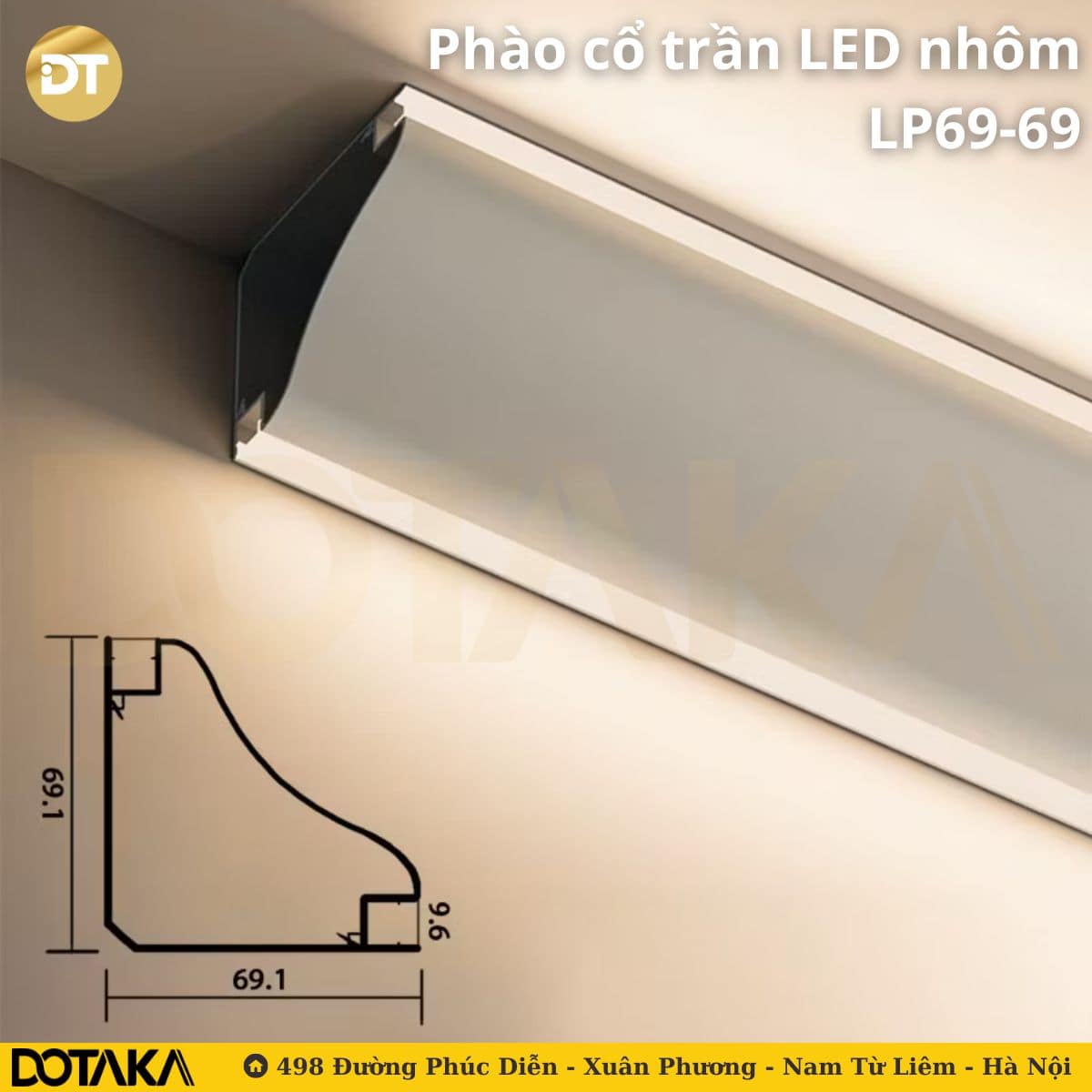 Tối ưu ánh sáng trần nhà bằng phào LED LP69-69 – Giải pháp được ưa